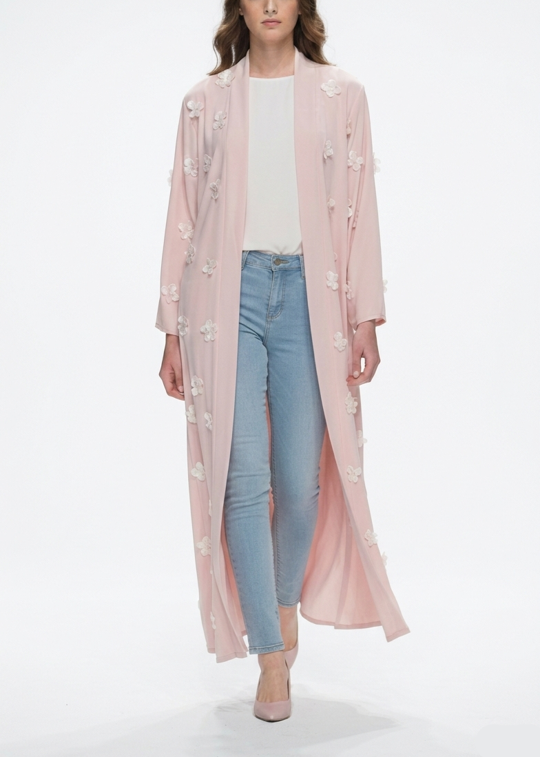 Rosé Élégance Abaya
