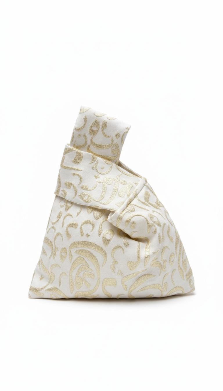 Blanc Or Calligraphy Clutch